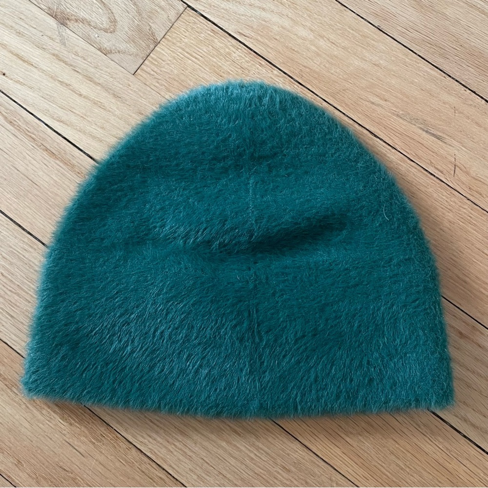 Emerald Fuzzy Green Knit Hat